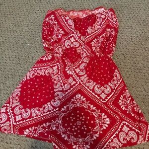 Red Bandana Print romper